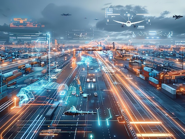 Technological and futuristic holograms for logistics means of transport